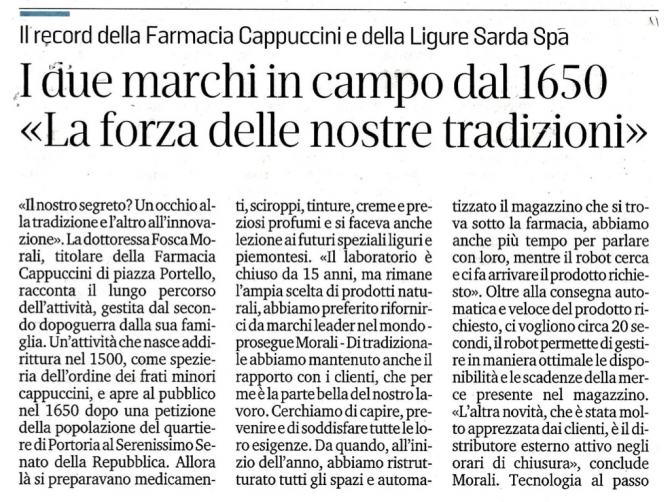 DICONO DI NOI - RASSEGNA STAMPA - Farmacia Cappuccini